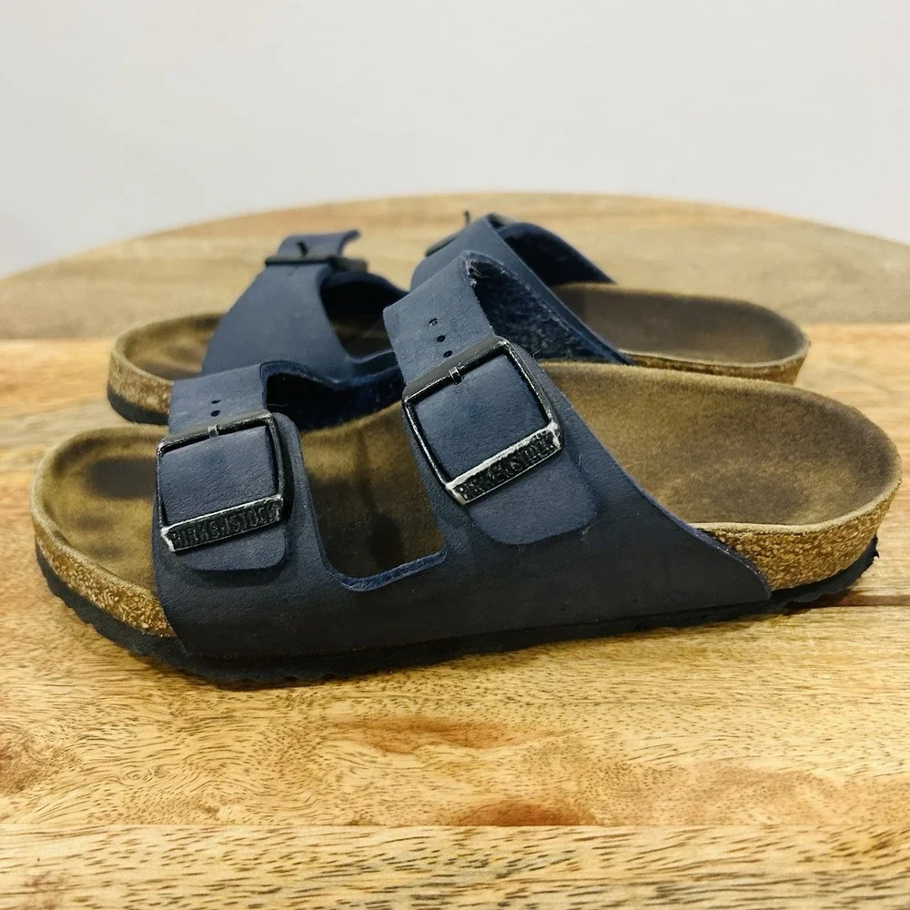 blue Birkenstock Arizona sandals youth size 31 C 13 Birko Flor Slides